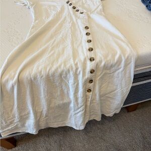 Madewell Lot Ivory Dress with Zipper Detail